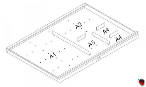 Einteilungs-SET für A0 Zeichnungsschränke schwarz - Lieferzeit 8-10 Wochen !!!